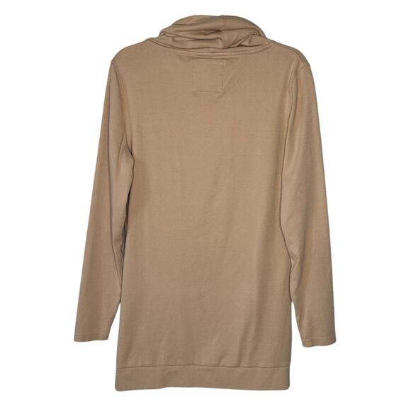 Lily & Lottie Cowl Neck Sweatshirt Women Tan Cotton Blend Long Length Size L - Picture 7 of 9